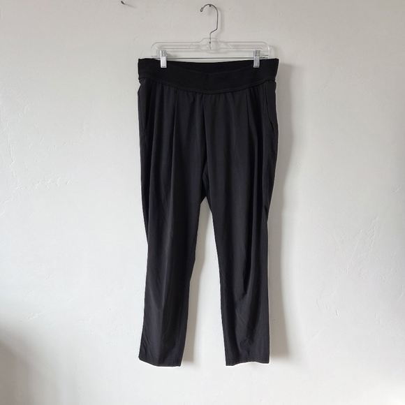 Athleta Interlude Lounge Pants Ankle Black Size 12 Athleisure Yoga Loungewear - Picture 2 of 12